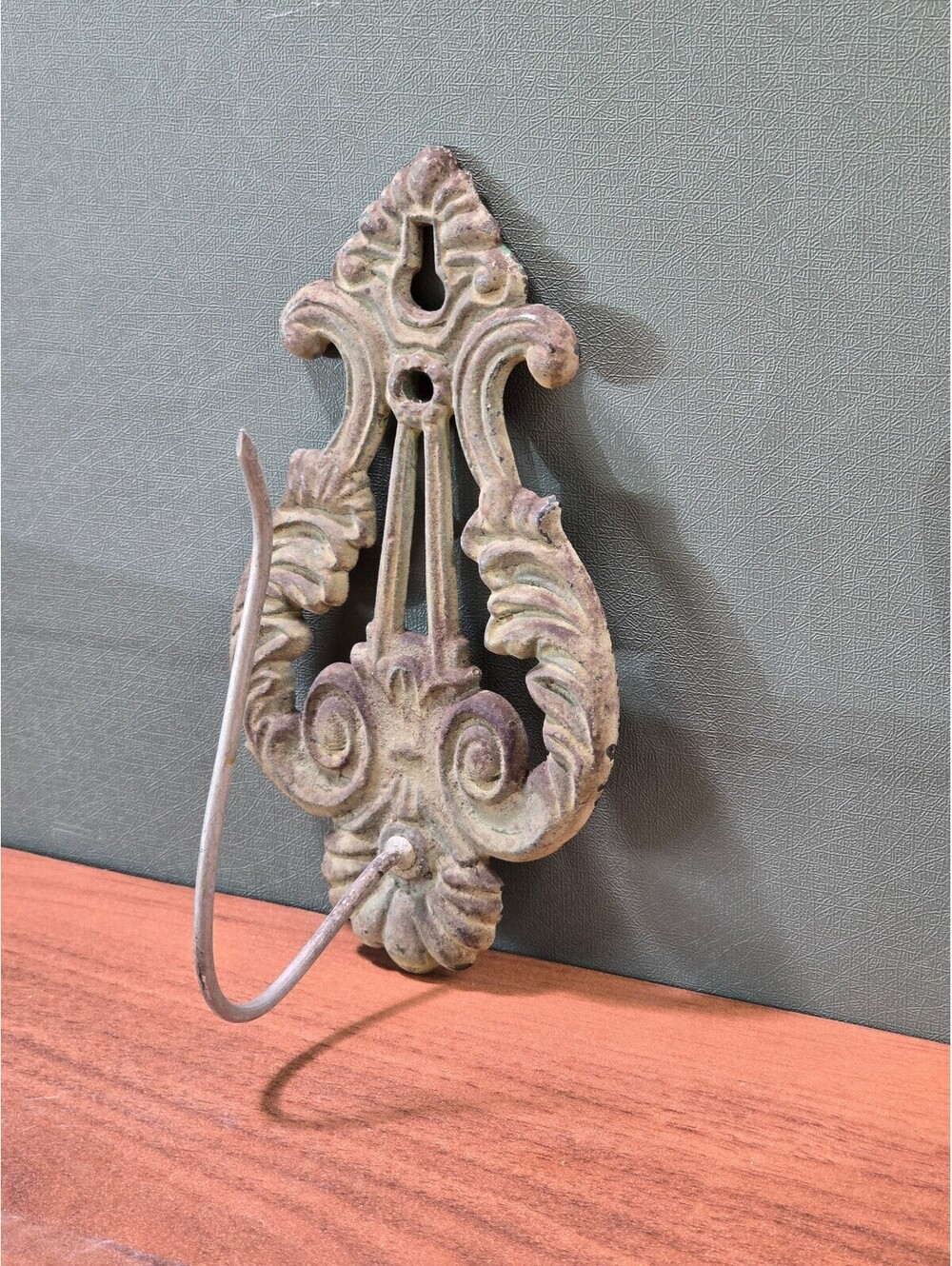 Vintage Ornate Cast Iron Wall Hook Rack